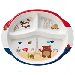 兒童餐具-808三格餐盤 法國熊