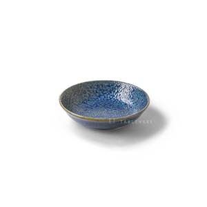 碟 ☆ 窯變浮雕藍皮革紋 碟｜14.5 × 3.5 ㎝｜單個