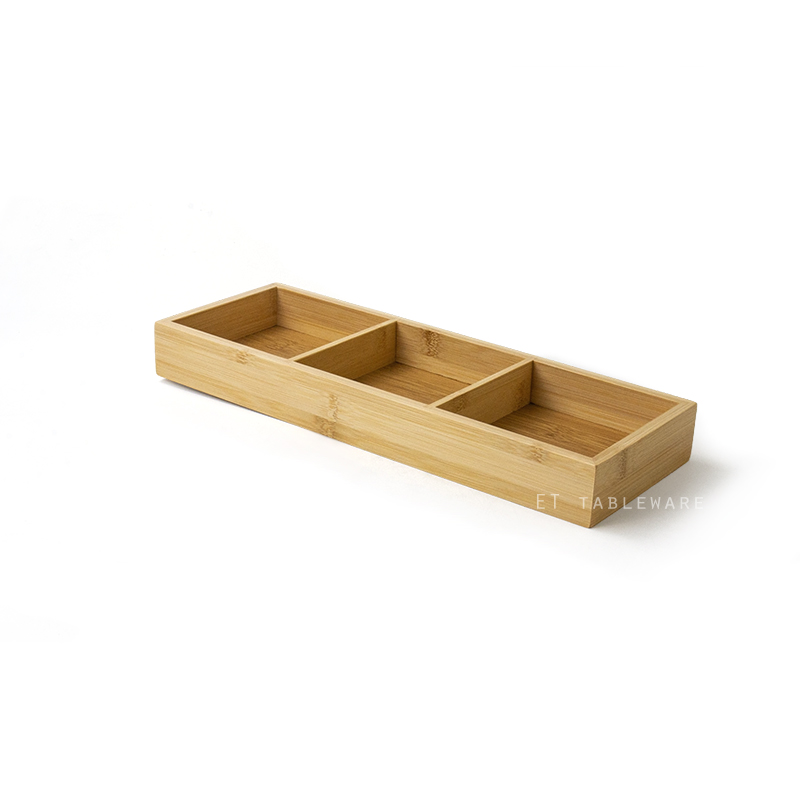 木盒 ☆ 三格 竹餐盤｜31.5 × 11.2 × 3.5 ㎝｜單個