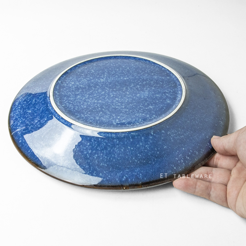 盤 ☆ 窯變浮雕藍皮革紋 盤｜26.5 × 2.5 ㎝｜單個