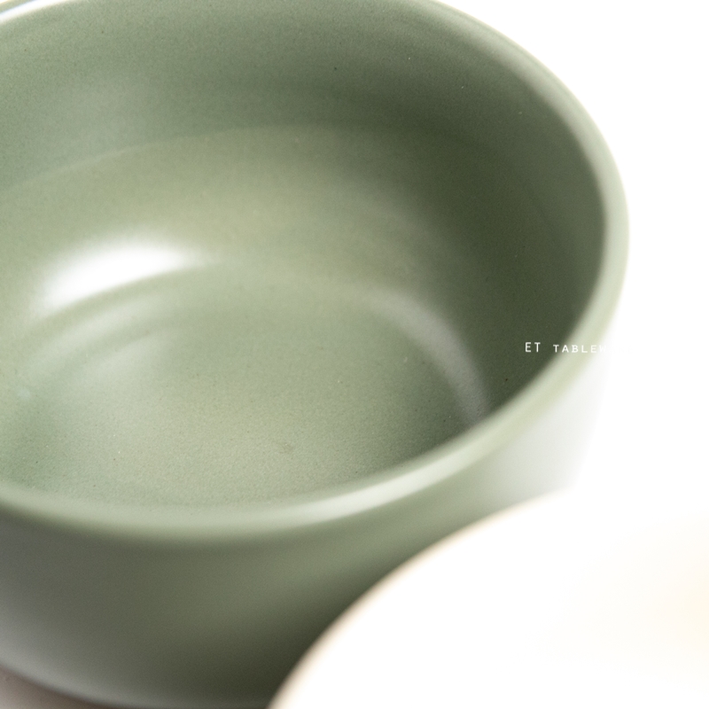 碗☆Stoneware啞光飯碗｜米色．綠色｜11 x 6 cm｜單個