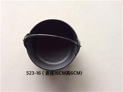523-16石頭鼎田舍鍋16cm(琺瑯-黑)