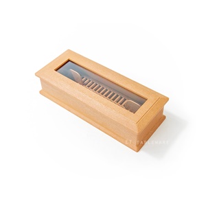 餐具盒 ☆ 原木紋餐具盒附蓋｜淺色｜27 × 11 × 6.5 ㎝｜單個