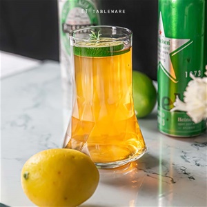 杯☆玻璃 蒂凡斯 菱格紋 冷飲杯｜410 cc｜6入