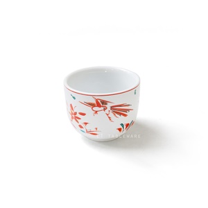 杯 ☆ 日風 赤紅花 茶杯｜ 7.5 × 6 ㎝｜單個