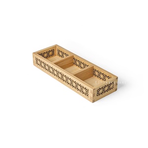 木盒 ☆ 三格木盒(透雕)｜27 × 9.5 × 4.5 ㎝｜單個