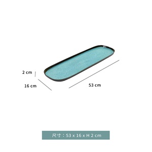 盤 ☆ GN膠囊2/4 地中海藍盤｜53 × 16 × 2 cm｜美耐皿｜單個