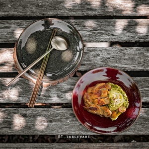 窯變 釉色陶瓷 淺式盤｜綠色．杏色．紅色｜17.7 ㎝｜單個