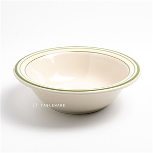碗 ☆ 韓風美式綠線西餐湯碗｜17 × 4.8 ㎝｜單個