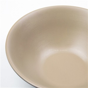 碗 ☆ 陶面悠雅湯碗｜18.3 × 7.3 cm｜內奶茶色外黑｜(盒/10入)