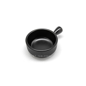 碟 ☆ 陶面單柄小菜碟｜黑色｜6.8 ㎝｜(24入/盒)