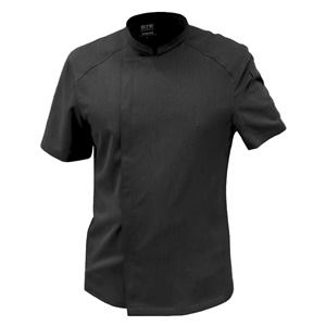 廚衣 ☆ 清新感側排廚師服｜短袖｜黑色｜M - 3 XL｜單件