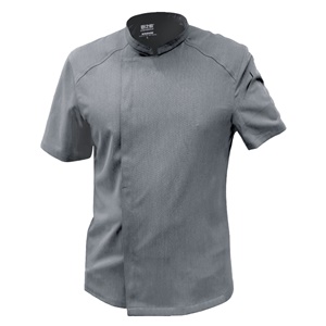 廚衣 ☆ 清新感側排廚師服｜短袖｜鐵灰｜M - 3 XL｜單件