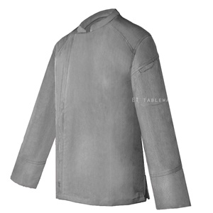廚衣 ☆ 三好內拉鍊長袖廚衣｜深灰｜M - 3 XL｜單個