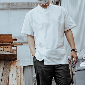 廚衣☆ 機能款 涼感 短清爽華夫格拉鏈廚師服｜白色｜男女通用｜ M - 3 XL｜ 單個
