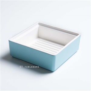 美耐皿☆陶面晶巧 冷盤 收納盒｜天空藍｜11 × 11 × H 4 ㎝｜單個