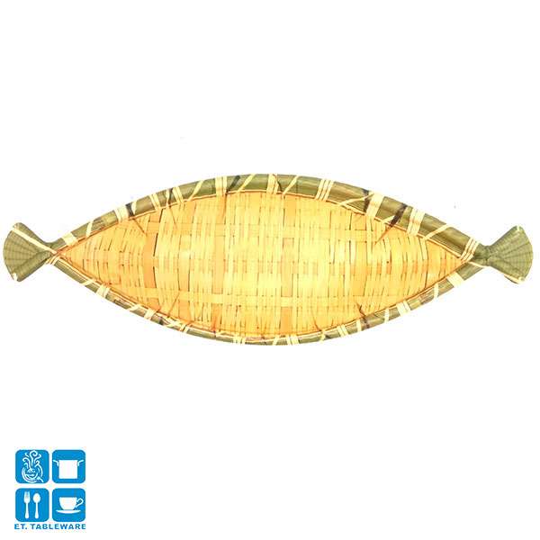 5085 仿竹籃船型盤34.5*13*5cm