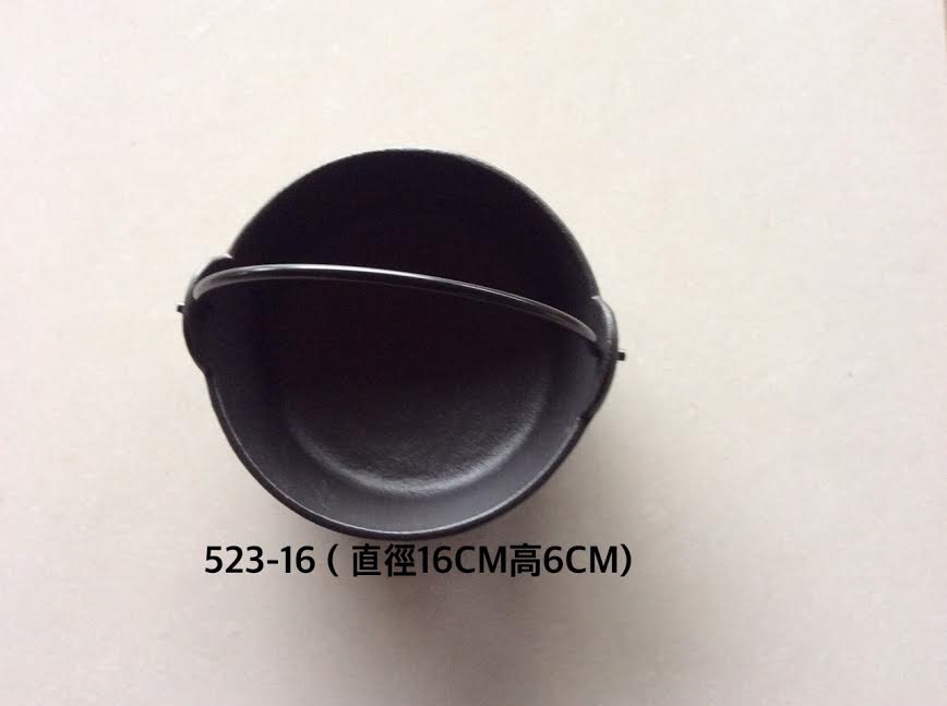 523-16石頭鼎田舍鍋16cm(琺瑯-黑)