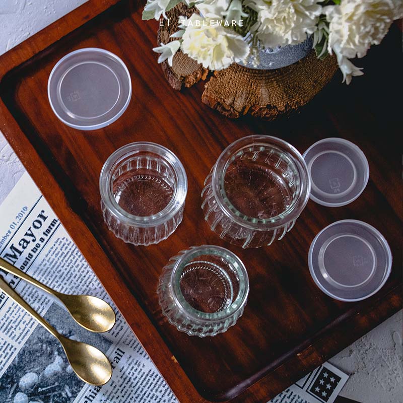 布丁罐☆玻璃 豎紋布丁罐 – 附 PE 蓋｜150 ml｜6入