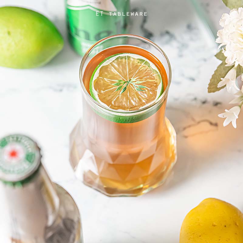 杯☆玻璃 蒂凡斯 菱格紋 冷飲杯｜410 cc｜6入