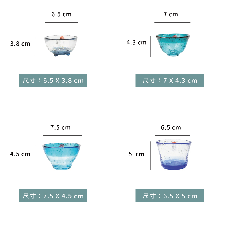 杯 ☆ 日本津輕 青森之海手 4 杯入清酒杯｜單組