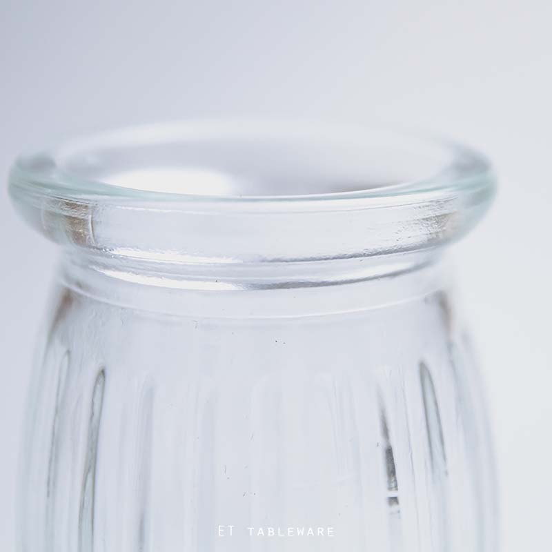 布丁罐☆玻璃 豎紋布丁罐 – 附 PE 蓋｜150 ml｜6入