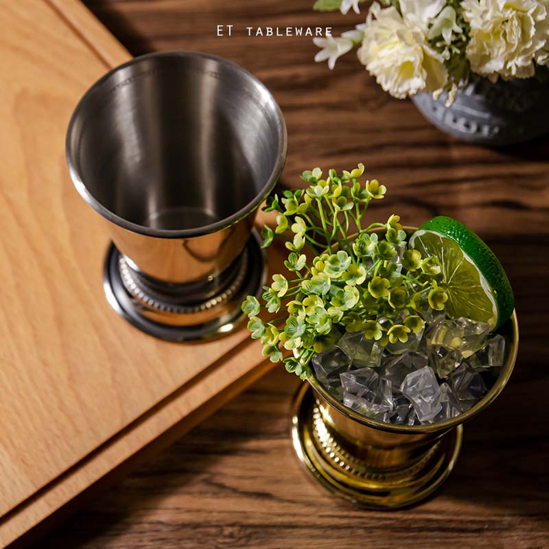 杯 ★ 英式 不銹鋼 宮廷風 Julep 茱莉普杯｜金色．銀色｜Φ 9 cm｜單組