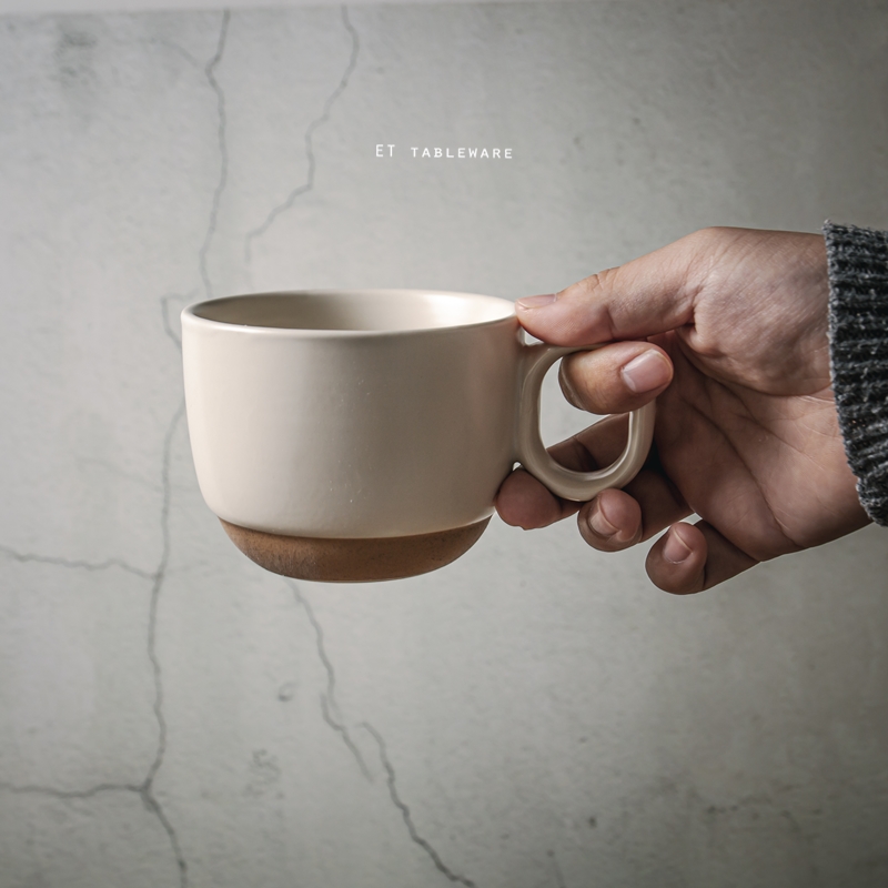 杯 ☆ Stoneware啞光咖啡杯｜米色．綠色｜300 ml｜14 x 10 x 7.6 cm｜單個