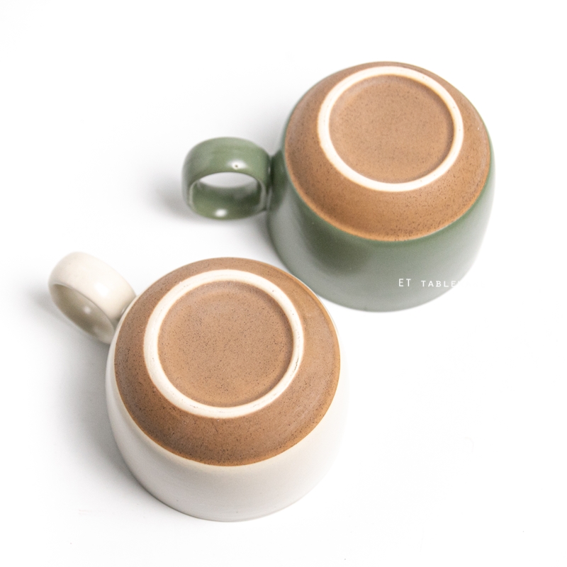 杯 ☆ Stoneware啞光咖啡杯｜米色．綠色｜300 ml｜14 x 10 x 7.6 cm｜單個