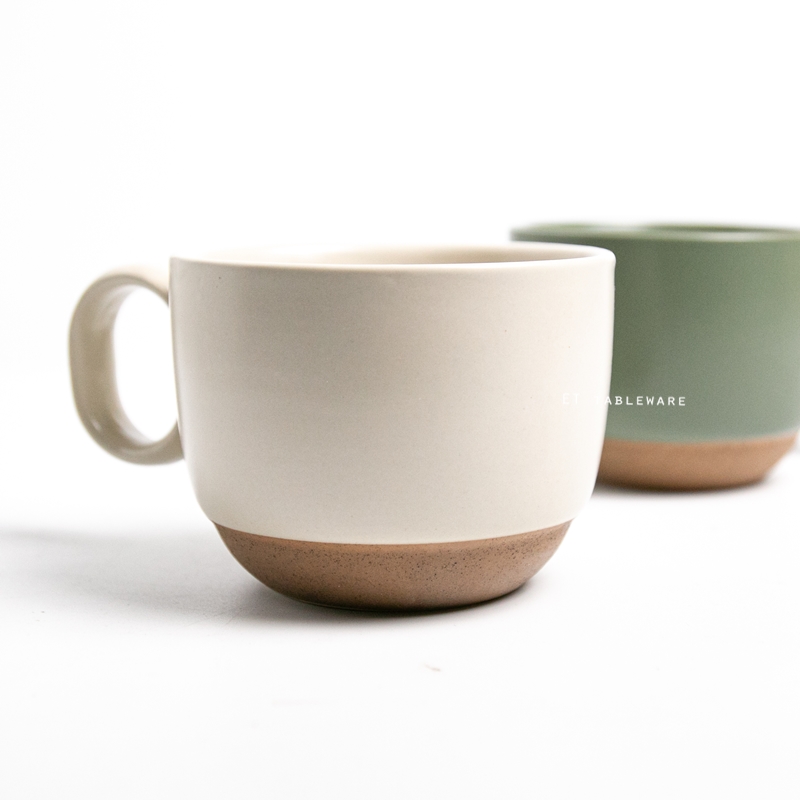 杯 ☆ Stoneware啞光咖啡杯｜米色．綠色｜300 ml｜14 x 10 x 7.6 cm｜單個