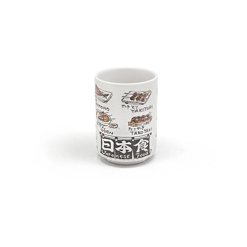 杯 ☆ 日本湯吞杯｜和食圖案｜約 210 cc｜單個