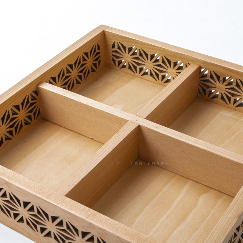木盒★四宮格木盒(透雕)｜18.5 × 4.5 ㎝｜單個