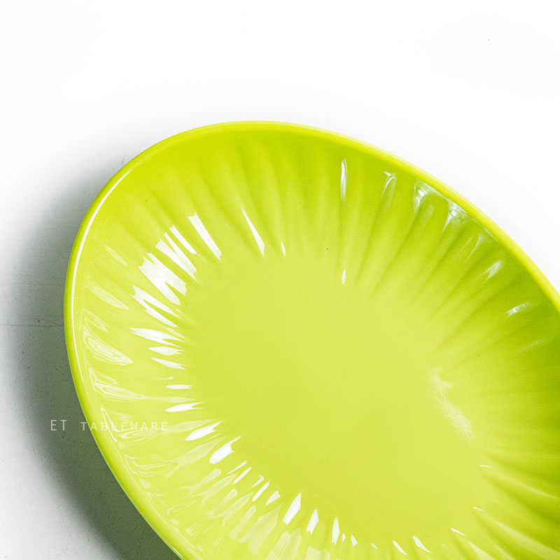 盤☆美耐皿 綠 橢圓盤｜17.5 × 13 cm｜單個