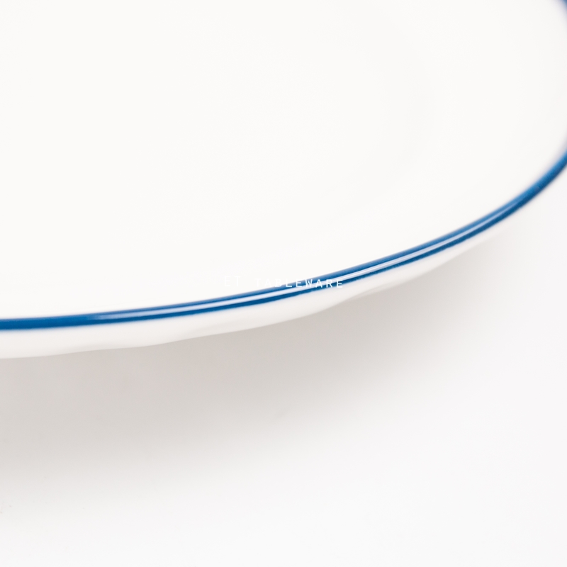 盤☆手彩藍邊半紋魚盤｜30 x 20.5 x H3.5 cm｜單個