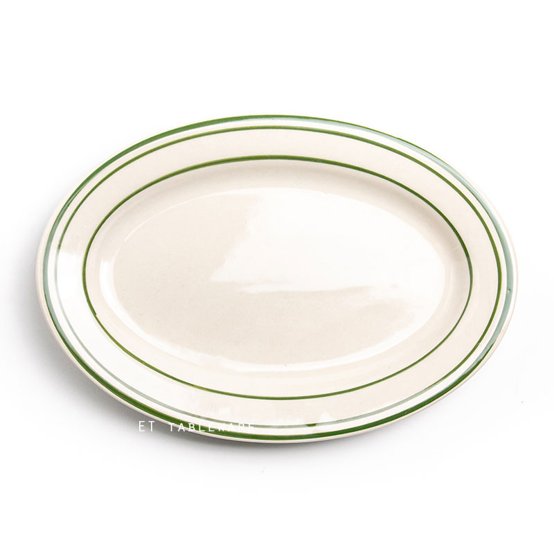 盤 ☆ 韓風美式綠線魚盤｜16.5 × 24 ㎝．19.5 × 27 .3 ㎝｜單個