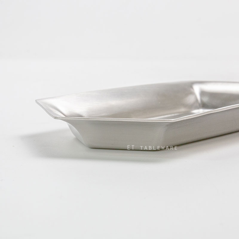 盤 ★ 不銹鋼 亮光 六角 韓式毛巾盤｜17 × 8.6 cm｜單個