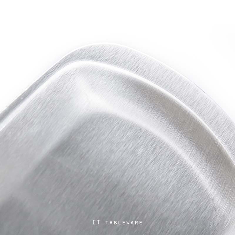 盤☆韓式鍍金砂光方型烤肉盤/韓式餐具 盤｜23.5 x 13.5 x H 1 cm｜單個