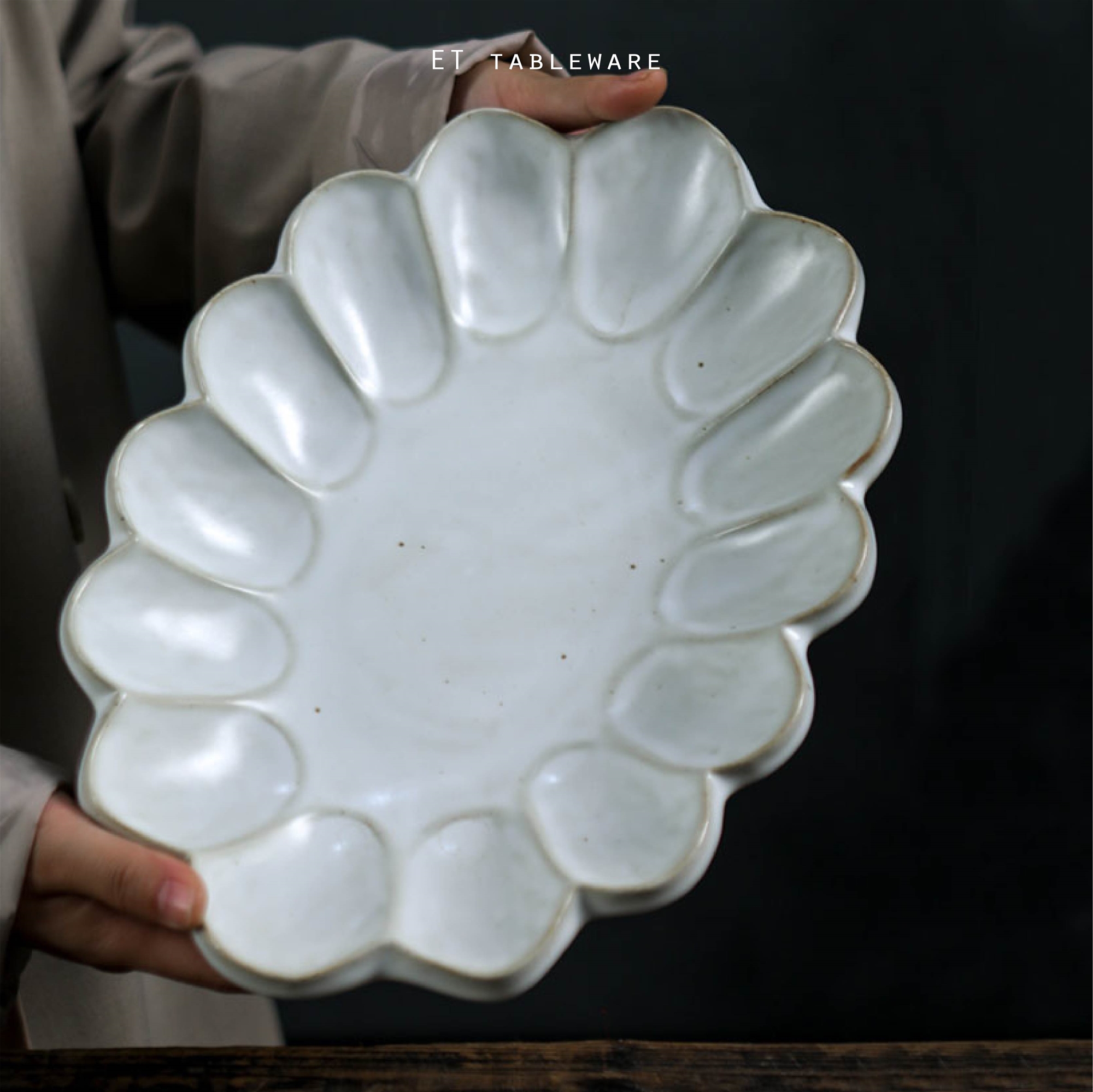 日式 復古梨花 30.5cm 手工魚盤｜單個-預購