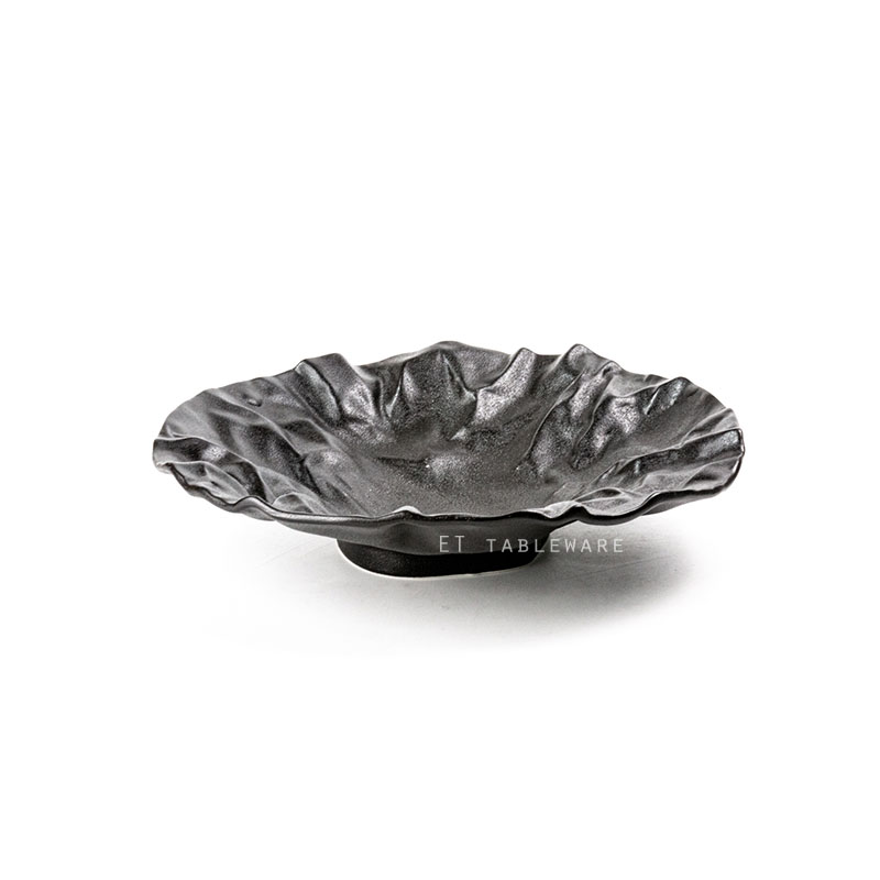 盤 ☆ 布紋深盤｜28.4 cm｜黑｜單個