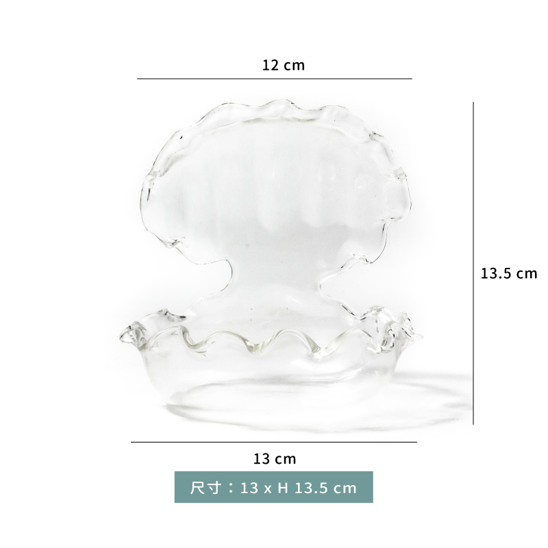 盤 ☆ 玻璃貝殼盤｜13 x H 13.5 cm｜單個