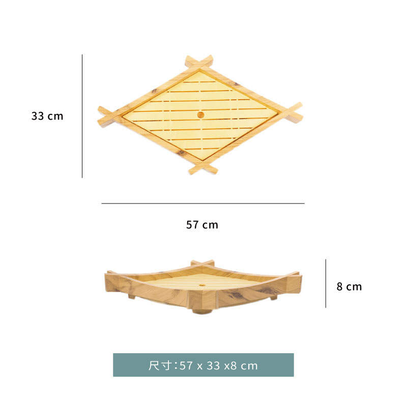 盤 ☆ 松葉壽司桶帶板｜57 × 33 × 8 cm｜仿竹｜單個