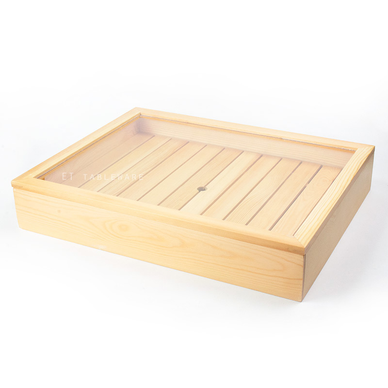 盤 ☆  生猛海鮮木盒(壓力蓋)｜50 × 40 × 9.5 cm｜木質｜單個