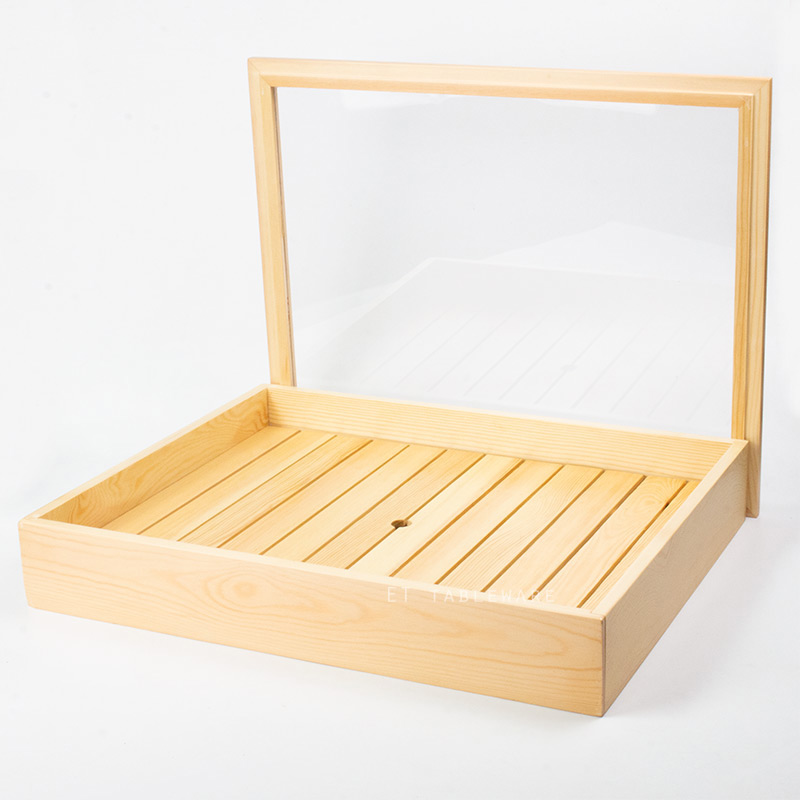 盤 ☆  生猛海鮮木盒(壓力蓋)｜50 × 40 × 9.5 cm｜木質｜單個
