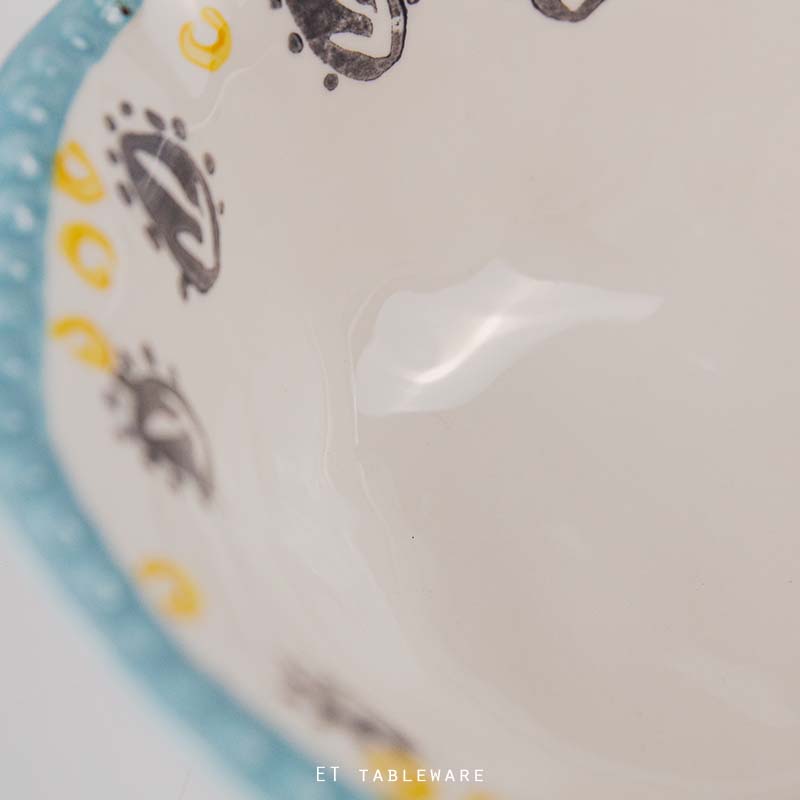 碗☆法式田園 陶瓷 碗｜蔚藍花海｜Φ19 x 7 cm．550ml｜單個