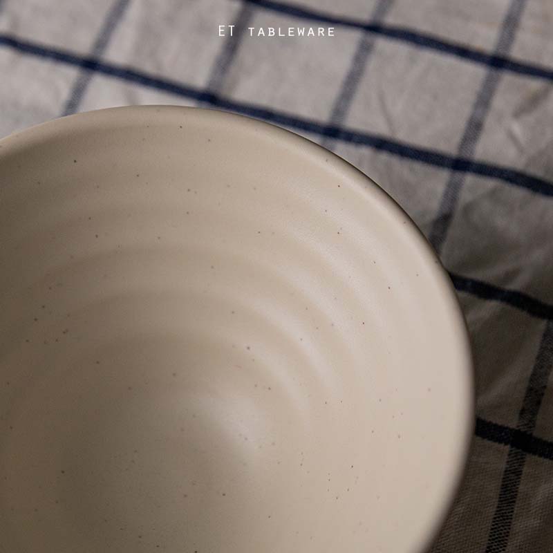 檜憶．森活系列☆木紋 陶面螺紋錐形碗｜15 cm｜單個