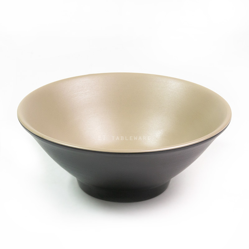 碗 ☆ 陶面悠雅湯碗｜18.3 × 7.3 cm｜內奶茶色外黑｜(盒/10入)