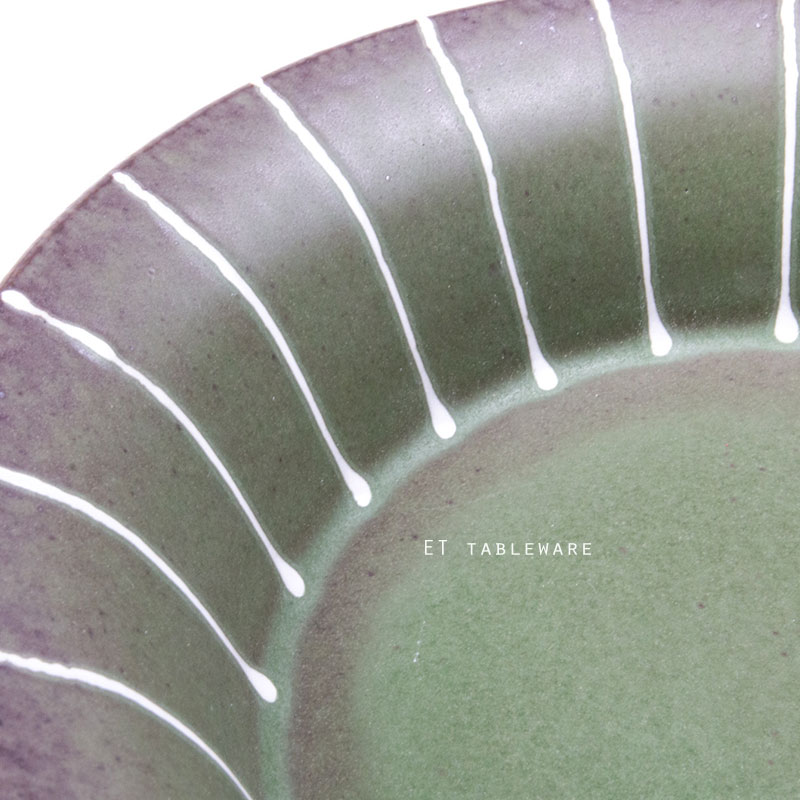 碗 ☆ 灰綠肌里白喇叭碗｜22  x 5 cm｜單個