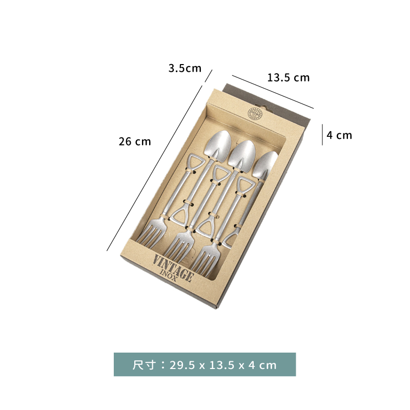 叉匙 ★ 日本製 AOYOSHI｜露營 仿舊 不銹鋼 叉匙｜各3入組