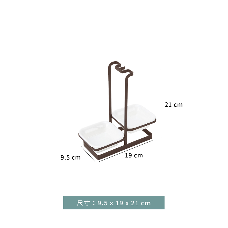湯杓架 ☆  日式 雙頭 方形 湯杓架｜咖啡色｜單組