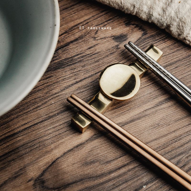 筷架 ☆ 雙用 中圓 筷架｜金色亮面｜單個-較長備貨